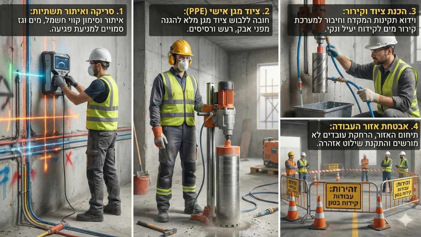 הכנות חשובות לפני תחילת עבודת קידוח בטון